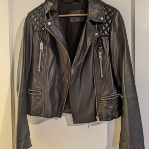 AllSaints Conroy Leather Biker Jacket - Size 8 - excellent condition